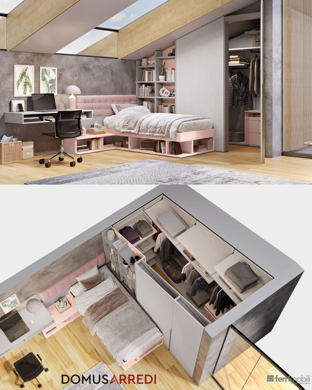 cabina armadio mansardata